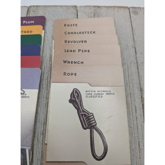 2002 Clue Board Game Replacement Parts Cards Weapons Suspects Rooms - Picture 5 of 9